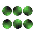Black And Green Checkered Print Coaster Set