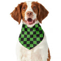 Black And Green Checkered Print Dog Bandana