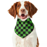 Black And Green Checkered Print Dog Bandana