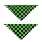 Black And Green Checkered Print Dog Bandana