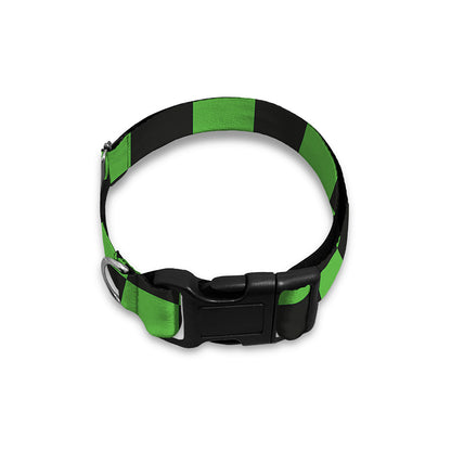 Black And Green Checkered Print Dog Collar