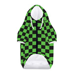 Black And Green Checkered Print Dog Zip Up Hoodie