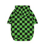 Black And Green Checkered Print Dog Zip Up Hoodie