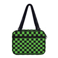 Black And Green Checkered Print Double Strap Bible Bag