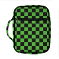 Black And Green Checkered Print Front Pocket Bible Bag