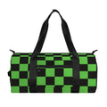 Black And Green Checkered Print Gym Bag