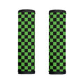 Black And Green Checkered Print Handle Covers