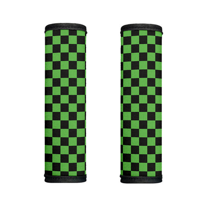 Black And Green Checkered Print Handle Covers