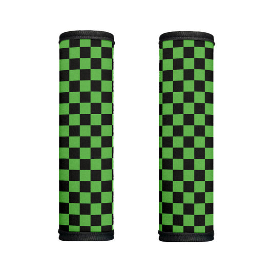 Black And Green Checkered Print Handle Covers