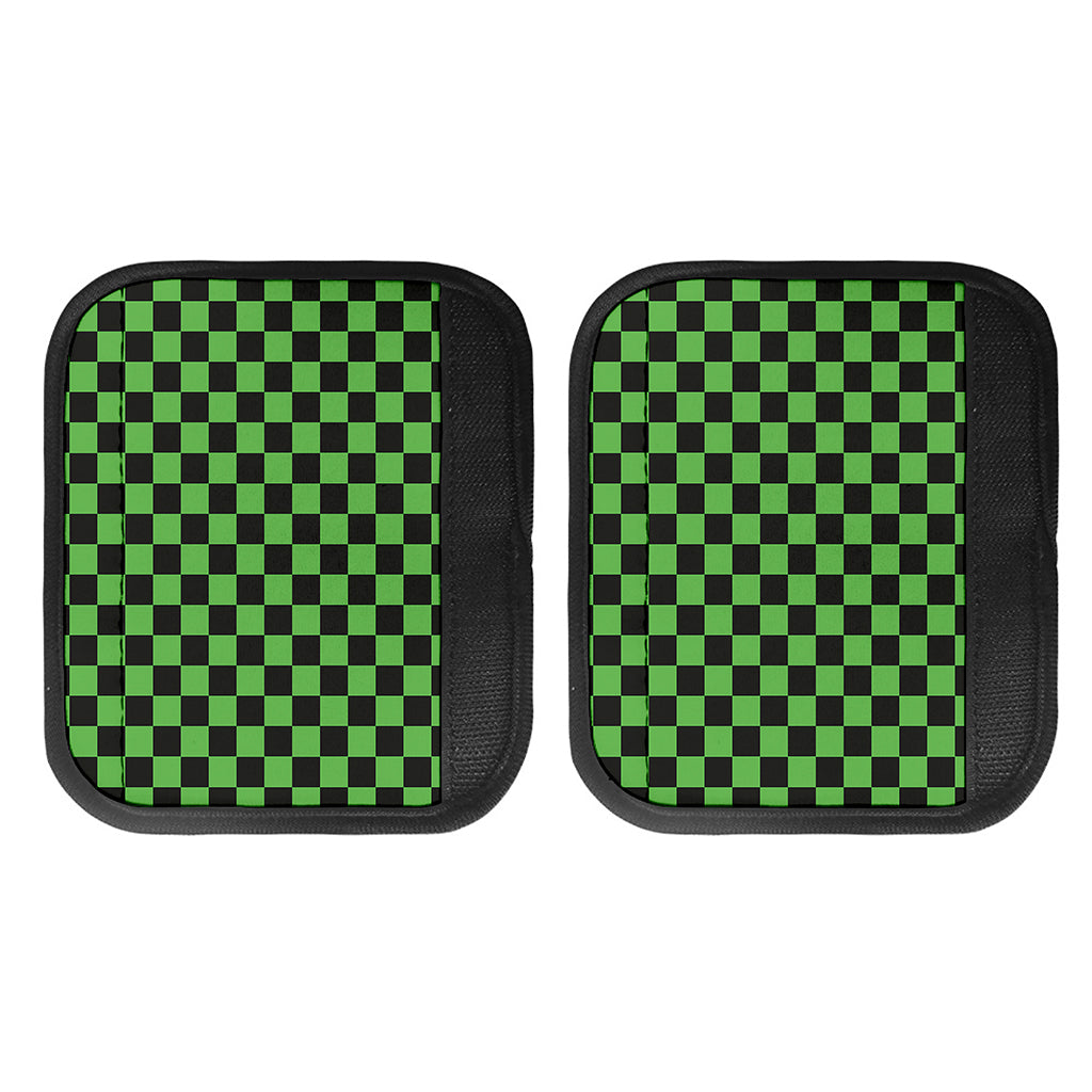 Black And Green Checkered Print Handle Covers