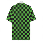 Black And Green Checkered Print Hawaiian Shirt