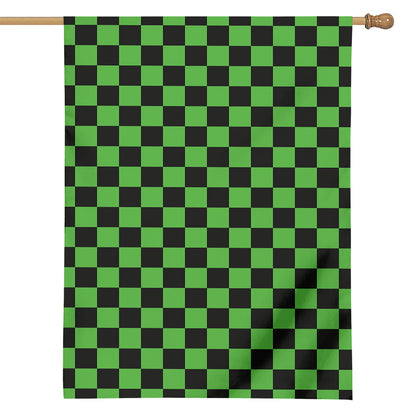 Black And Green Checkered Print House Flag