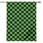 Black And Green Checkered Print House Flag