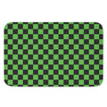 Black And Green Checkered Print Indoor Door Mat