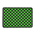 Black And Green Checkered Print Kitchen Mat