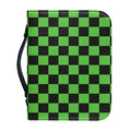 Black And Green Checkered Print Leather Bible Cover