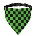 Black And Green Checkered Print Over The Collar Dog Bandana