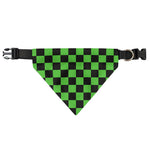 Black And Green Checkered Print Over The Collar Dog Bandana