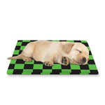 Black And Green Checkered Print Pet Cooling Mat Cover