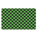 Black And Green Checkered Print Polyester Doormat
