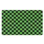 Black And Green Checkered Print Polyester Doormat