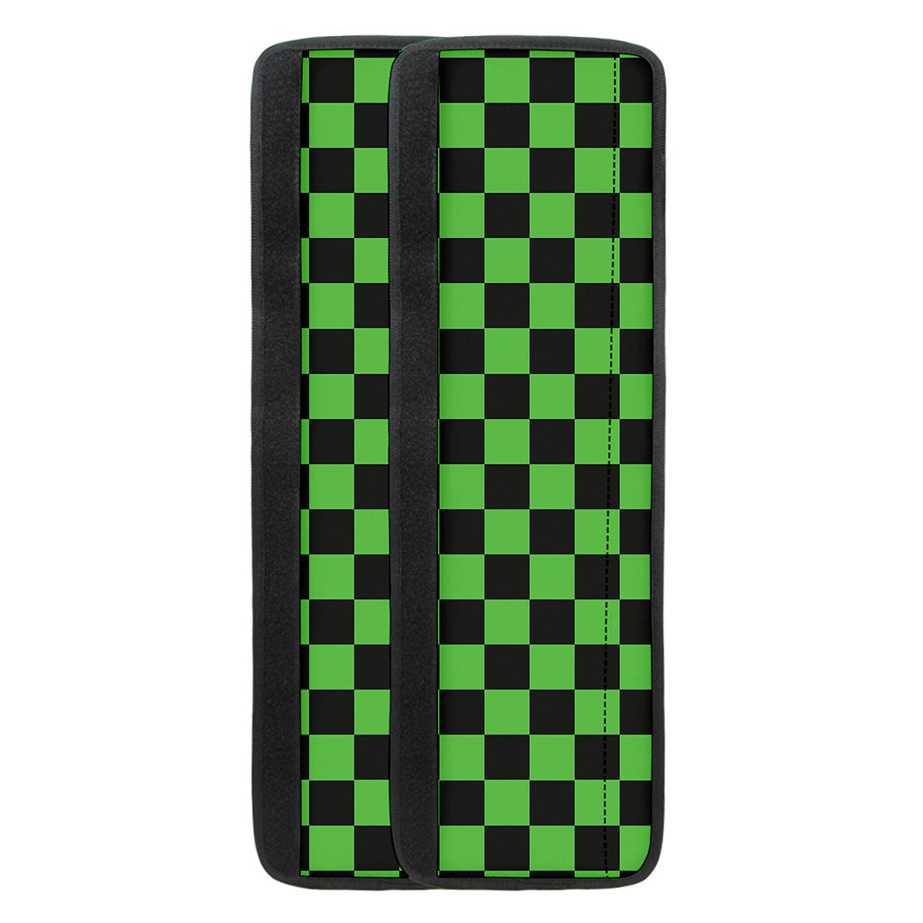 Black And Green Checkered Print Refrigerator Handle Covers