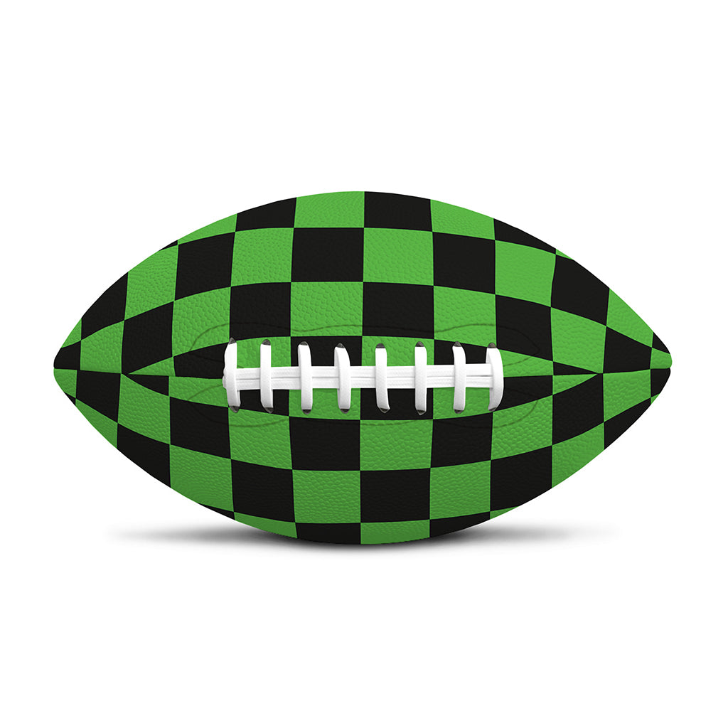 Black And Green Checkered Print Rugby Ball