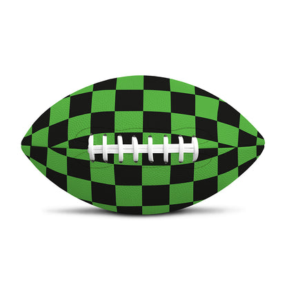 Black And Green Checkered Print Rugby Ball