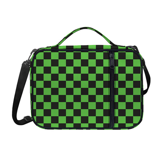 Black And Green Checkered Print Shoulder Strap Bible Bag