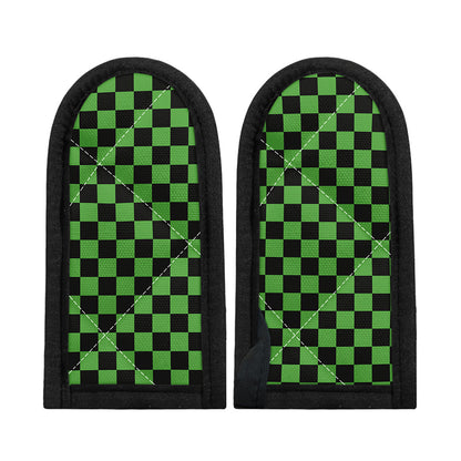 Black And Green Checkered Print Skillet Handle Cover