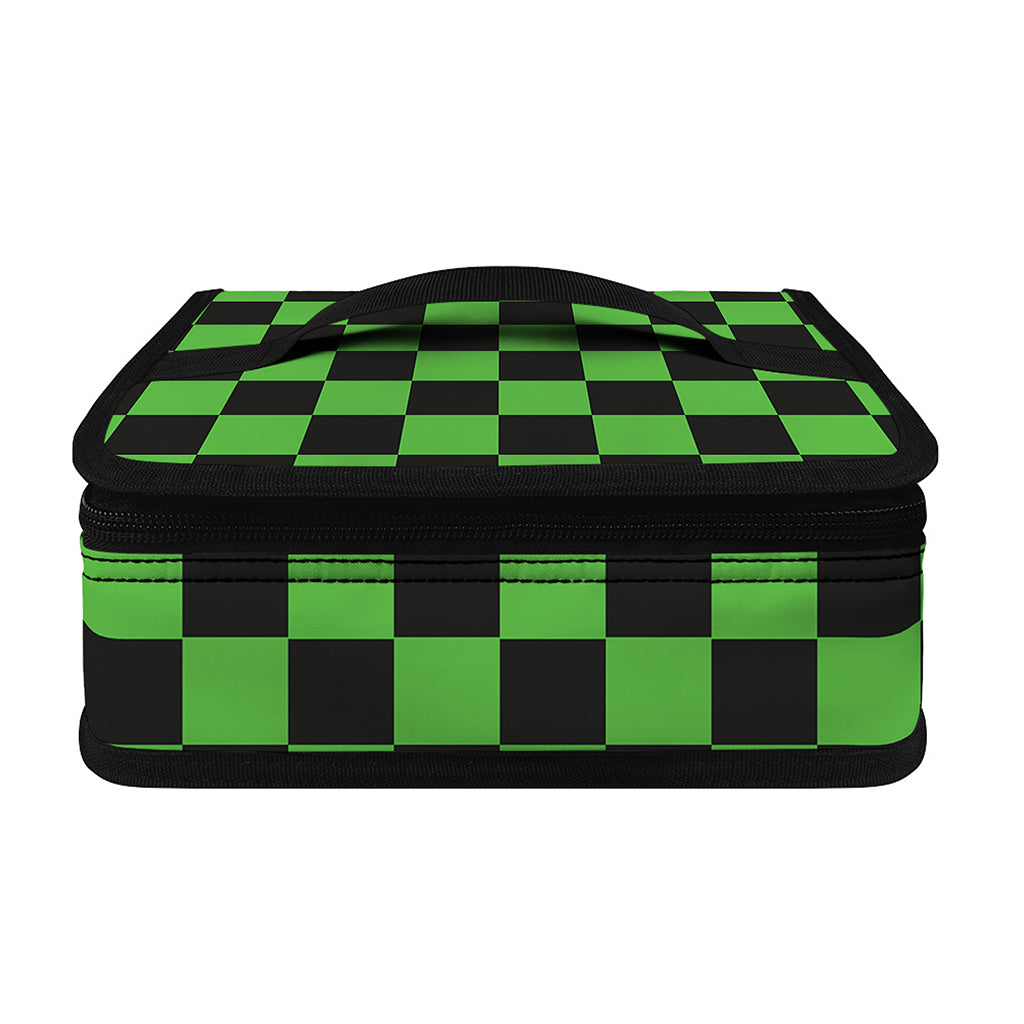 Black And Green Checkered Print Small Lunch Bag