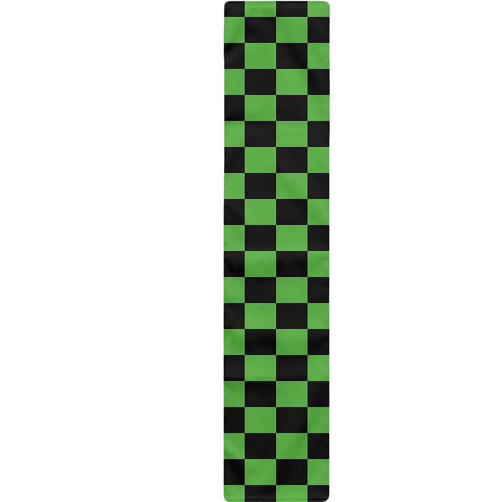 Black And Green Checkered Print Table Runner
