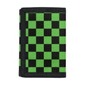 Black And Green Checkered Print Trifold Wallet
