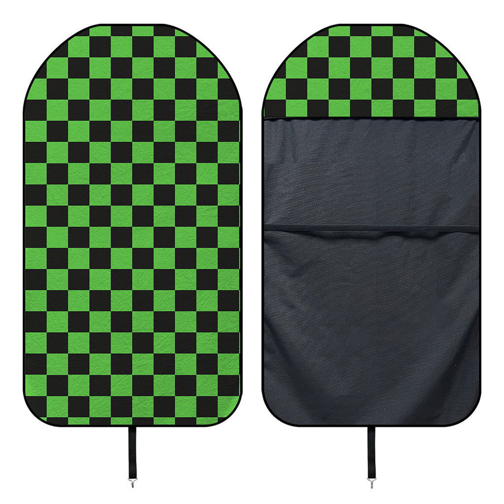 Black And Green Checkered Print Waterproof Car Seat Cover