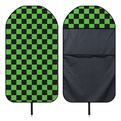 Black And Green Checkered Print Waterproof Car Seat Cover