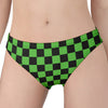 Black And Green Checkered Print Women's Panties