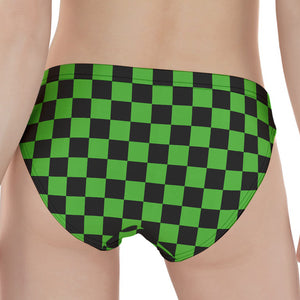 Black And Green Checkered Print Women's Panties