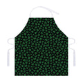 Black And Green Shamrock Pattern Print Adjustable Apron