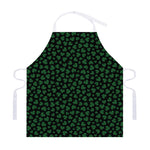 Black And Green Shamrock Pattern Print Adjustable Apron