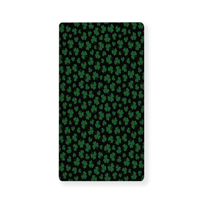 Black And Green Shamrock Pattern Print Baby Crib Sheet