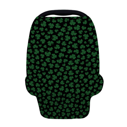 Black And Green Shamrock Pattern Print Baby Seat Cover