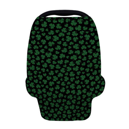 Black And Green Shamrock Pattern Print Baby Seat Cover