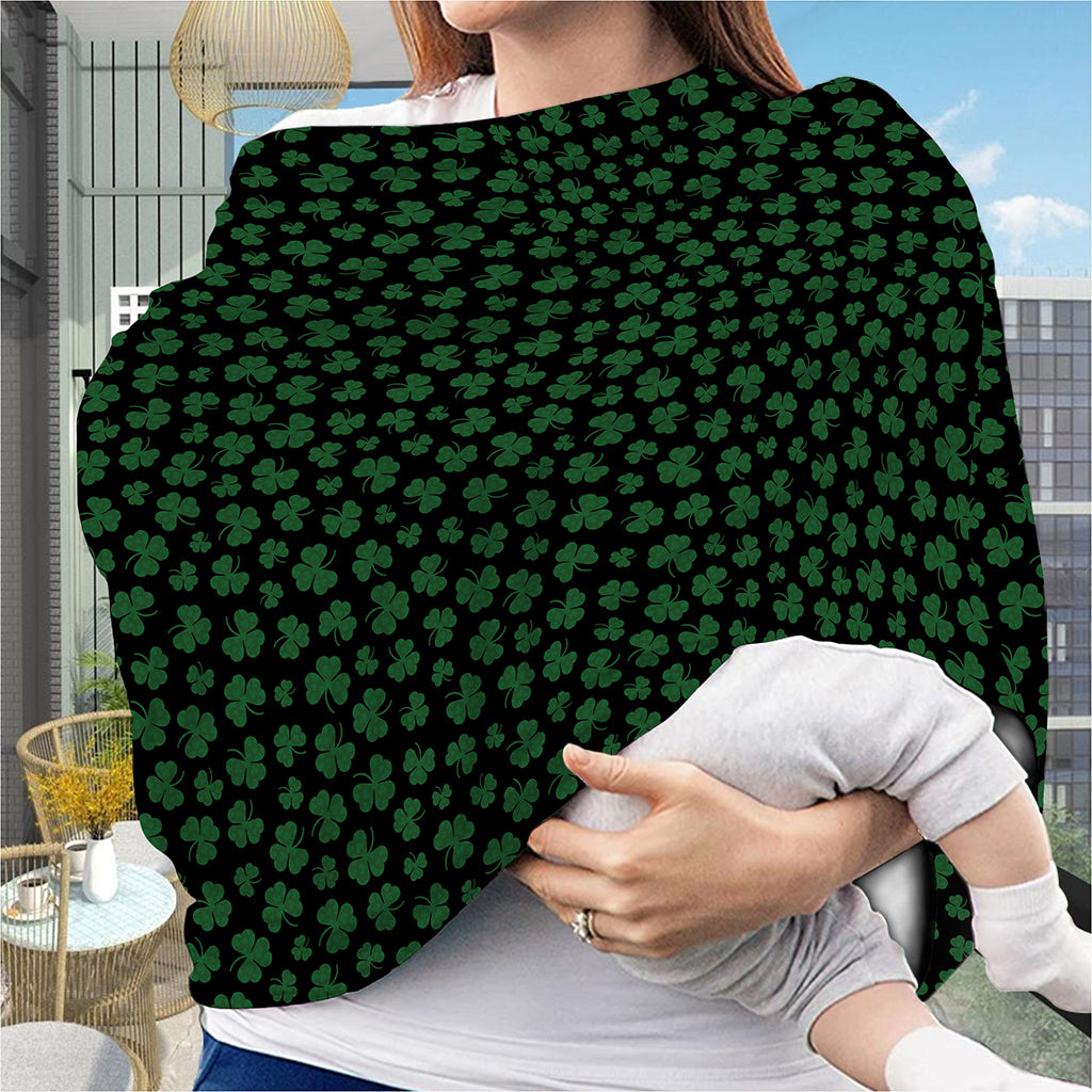 Black And Green Shamrock Pattern Print Baby Seat Cover