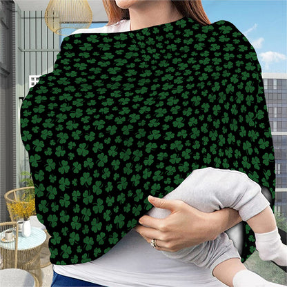 Black And Green Shamrock Pattern Print Baby Seat Cover