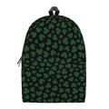 Black And Green Shamrock Pattern Print School Backpack