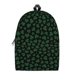 Black And Green Shamrock Pattern Print Backpack