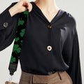 Black And Green Shamrock Pattern Print Bag Strap