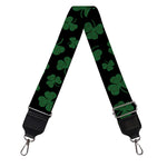 Black And Green Shamrock Pattern Print Bag Strap