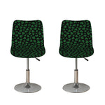 Black And Green Shamrock Pattern Print Bar Stool Covers