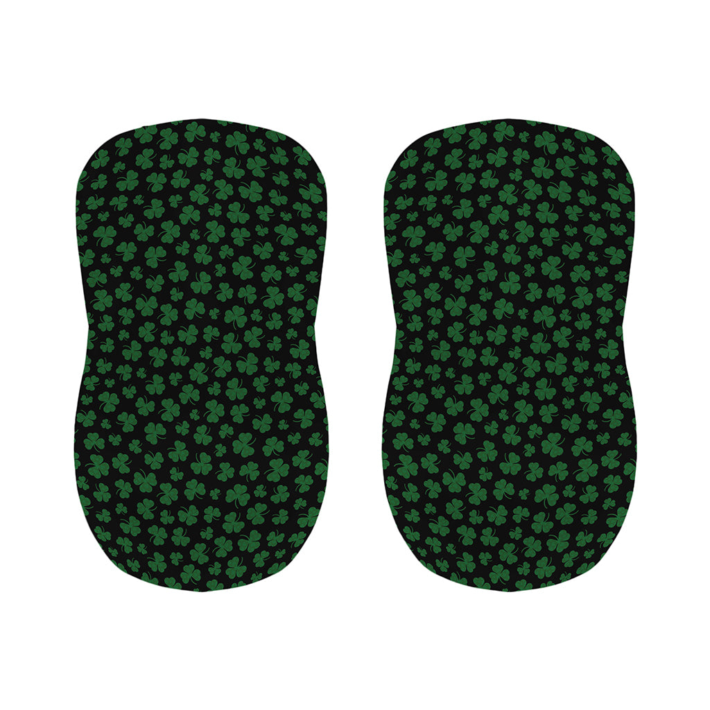 Black And Green Shamrock Pattern Print Bar Stool Covers